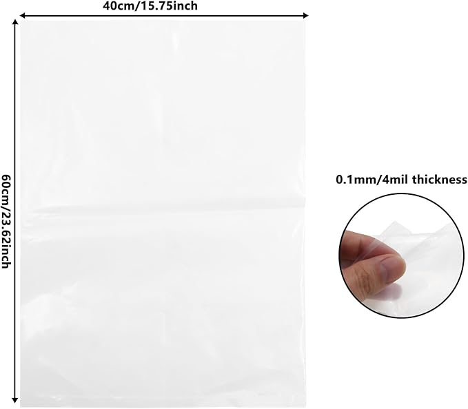 Bucket Liner Bags, Food Grade Ice Bucket Liner,Heavy Duty Leak Proof Bag,Plastic Drum Pail Liners,Flat Bottom Food Storage Bags for Home Kitchen Marinating (60 * 40cm/23.62 * 15.75inch)