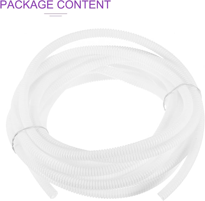 DMiotech 20ft Wire Loom Split Tubing 1/4 Inch(6.5 Mm) ID, Cord Protectors from Pet Flexible Conduit Cable Management for Office, Home, Garden, White