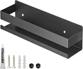 Floating Shelves Wall Mounted, Rustproof Stainless Steel Bathroom Shelf, Black Nail-Free Kitchen Spice Rack, Adhesive Storage Organizer for Shower & Home Decor
