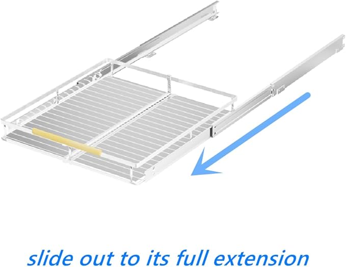 Pull Out Cabinet Organizer 2Pack, Heavy Duty Slide Out Pantry Shelves, Sliding Drawer Pantry Shelf for Kitchen, Living Room, Home, 14.16''-24.16''W x 17.3''D