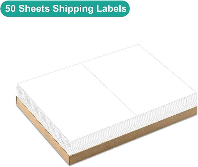 MFLABEL Half Sheet Label Laser/Ink Jet Shipping Label 8.5 x 11 Inches Packaging Labels, Address Labels for Laser & Inkjet Printers, 3000 Count(1500 Sheets)