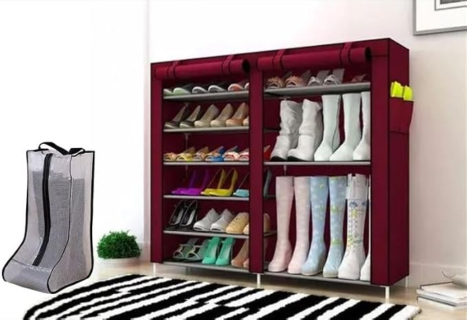 Portable 2 Pack Boots Storage,Tall Boots Storage/Protector Bag | Black Portable waterproof storage bags are used for travel storage,under the bed,wardrobe,shoe cabinet and other home storage