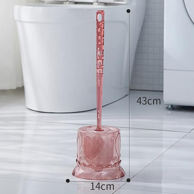 Toilet Cleaner Brush for Bathroom, Toilet Brush and Holder, Floor Standing Toilet Scrubber, No Dead Angle Home Cleaning Utensils Bathroom Accessories (Color : Pink) (Black)