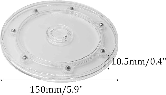 2PCS 6 Inch Round Rotating Organizer, Clear Turntable Plate for Kitchen Cabinet, Pantry and Spice Storage