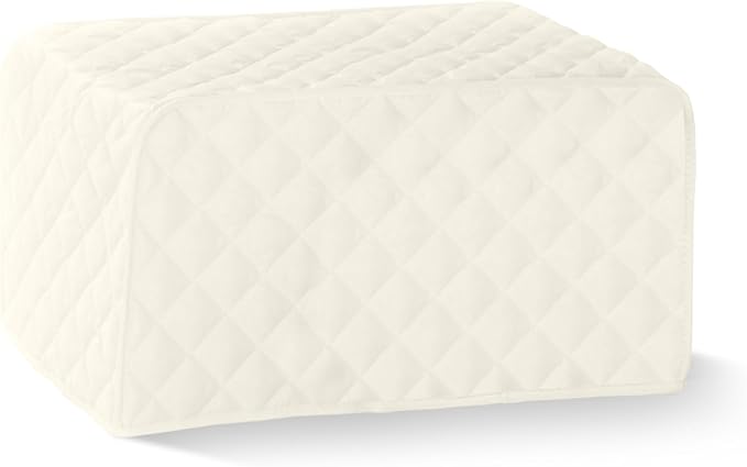 Covermates Keepsakes Rectangular Appliance Cover – Quilted Kitchen Appliance Cover for Countertop Storage – Dust Protection – Stain Resistant – Washable – Slip-On Appliance Design, Cream
