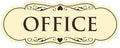 All Quality Designer Office Sign | Easy Installation - Ivory/Dark Brown - Large (1 Pack)