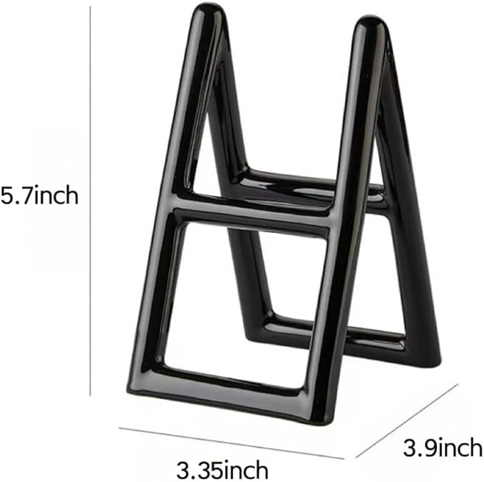 Handmade Ceramic Holder Stand for Toothbrushes, Makeup Brushes, and Pens - Minimalist Design for Bathroom Vanity and Countertops Decor (Black)