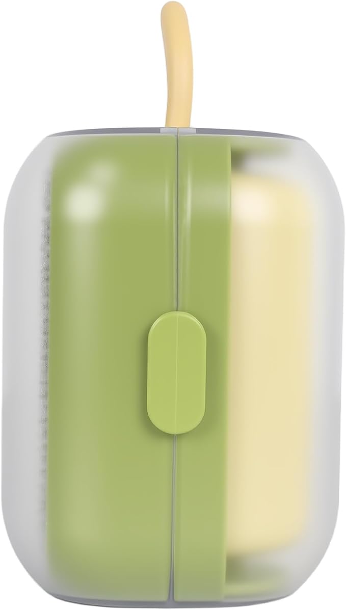 Mini Lint Brush/Roller, 2-in-1 Lint Remover, Green | Washable, Reusable Lint Roller, Portable Travel Size, For Pet Hair, Clothes, Carpet, Car, Includes Cleaning Brush