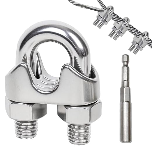 10 Pcs 1/4 inch Stainless Steel Cable Clamps,Wire Rope Clamp | Wire Rope Clamp, Commercial Industrial Residential Projects