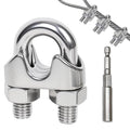10 Pcs 3/16 inch Stainless Steel Cable Clamps,Wire Rope Clamp | Commercial Use, Industrial Use, Residential Projects