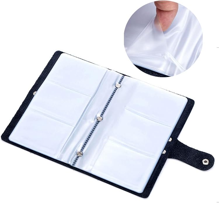 boshiho Leather Credit Card Holder Business Card Case Book Style 90 Count Name ID Card Holder Book