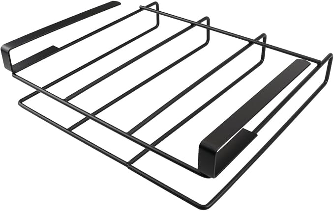 DOERDO Stainless Steel Hanging Chopping Board Rack Kitchen Organizer Metal Stand, Black, 10.4x9.8Inch