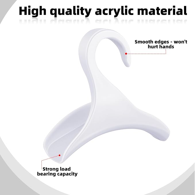 Maitys 36 Pcs Purse Hanger Hook Acrylic Bag Rack Holder for Bag Hanger Handbag Tote Hook Closet Organizer Storage Over The Closet Rod Backpacks Satchels Crossovers Tote (White)
