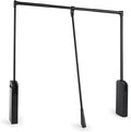 Pull Down Closet Rod, Adjustable 35''-47.6'' Wardrobe Lift Rail Organizer | Side Mounted Two-way Buffering Closet Poles for Hanging Clothes, Heavy Duty Pull Down Clothes Rack, 33 lbs Load Capacity
