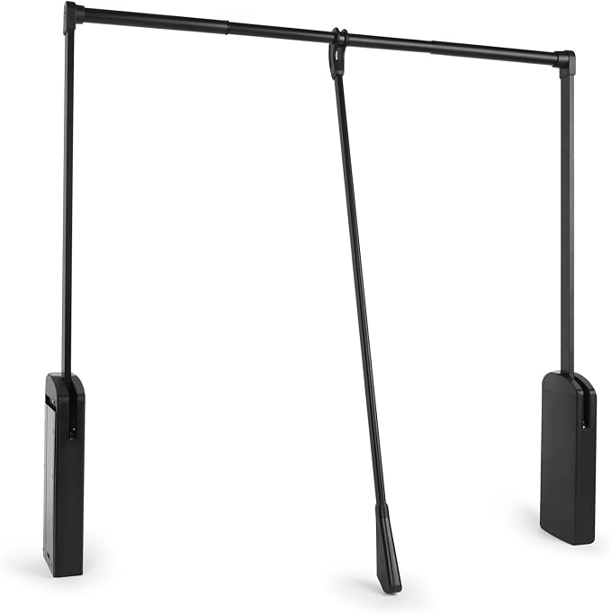 Pull Down Closet Rod, Adjustable 35''-47.6'' Wardrobe Lift Rail Organizer | Side Mounted Two-way Buffering Closet Poles for Hanging Clothes, Heavy Duty Pull Down Clothes Rack, 33 lbs Load Capacity