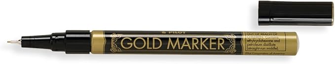 Pilot Gold Metallic Permanent Paint Marker, Extra Fine Point, Dozen Box (41701) Size: Dozen Box (Extra Fine) Color: Gold, Model: 41701, Office/School Supply Store