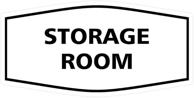 Signs ByLITA Fancy Storage Room Sign (White) - Medium 2 Pack