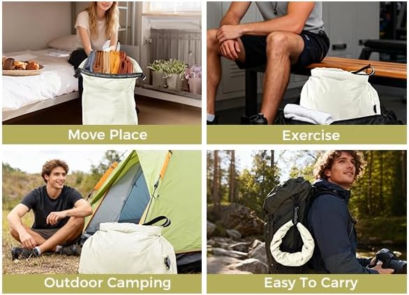 Compression Travel Laundry Bag for Dirty Clothes, Pump-Free Laundry Bag for Suitcase & Dorm, Waterproof Wet Dry Clothes Organizer, Large Capacity Space Saving Travel Bag (1 Pcs)(White, M)