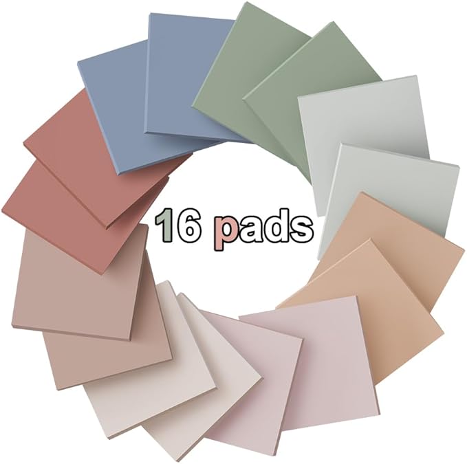 (16 Pack) Pop Up Sticky Notes 3x3 in Accordion Stickies Super Sticking Power Memo Pads Vintage Colors