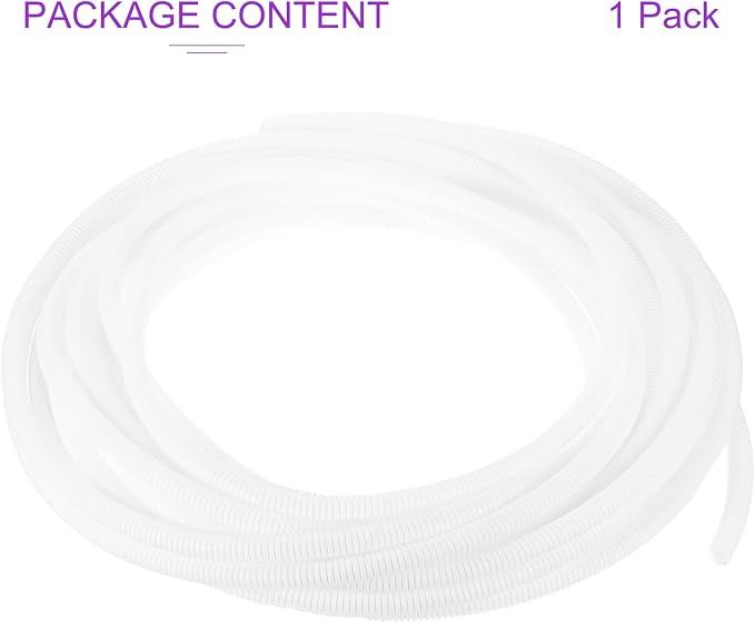 DMiotech 50ft Wire Loom Split Tubing 1/2 Inch(12.7 Mm) ID, Cord Protectors from Pet Flexible Conduit Cable Management for Office, Home, Garden, White
