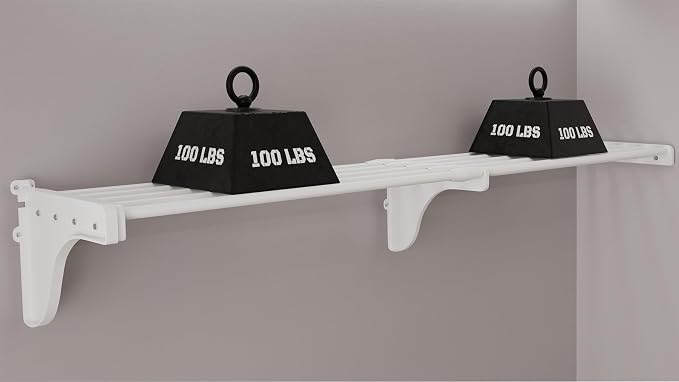 EZ Shelf-Expandable-Closet Shelf (NO Hanging Rod)- 19.5” to 29” -White-Easy Install to Backwall(Floating)-Wire Closet Shelving Alternative-(EZS-SW27-1-2)