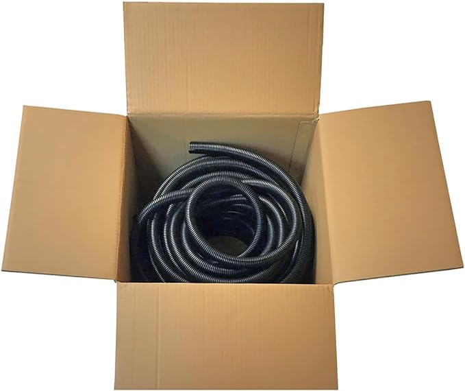 Electriduct 3/8" Polypropylene Non-Slit Wire Loom Corrugated Flexible Conduit - 50 Feet - Black