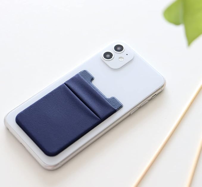 Fulgamo Phone Wallet Stick on,Card Holder for Phone Case,Phone Card Holder | 2Pack,Stretchy,Self Adhesive Sticker,Double Pocket,Sticky,Credit ID Card Pouch,Back of Cell Phone,For iPhone Samsung Galaxy