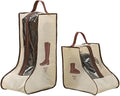 Rikyo 2 Set Beige Shoe Storage,Portable Short Boots & Tall Boots Storage | Protector Bag, Shoe Dust Bags & Sleeves for Travel,Clear Boots Cover, Shoes Packing Organizers for Adult Sneakers