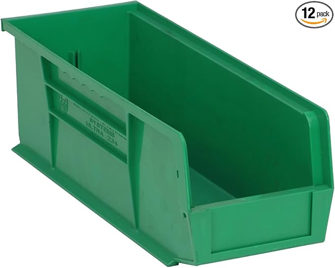 Quantum Storage QUS234 Ultra Stack and Hang Bins - 14-3/4" x 5-1/2" x 5" - 12 Pack