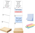 Sticky Note Holder, Monitor Memo Board, Sticky Note Board for Desk, Acrylic Desk Buddy with Wooden Base, Includes 200 Notes, Inspirational “May You Be Proud”