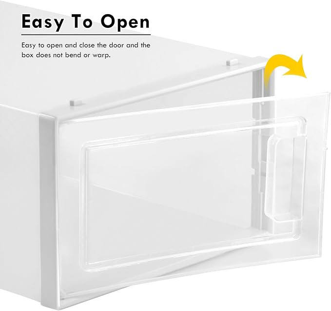 Planisity Clear Storage Bins for Shoes, 6 Pack Stackable Plastic Boxes With Lids for Closet Organization & Display