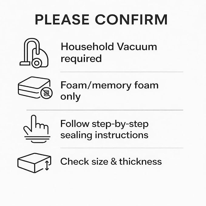 Memory Foam Mattress Vacuum Bag for Moving and Storage – Heavy Duty Compression Bag with Straps, Vacuum Bag for Memory Foam Mattress (Twin/Twin-XL, 3 Straps)