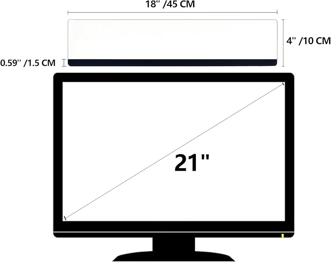 Monitor Memo Board Top Mount,18" Monitor Sticky Note Holder,Sticky Boards,Message Board for Computer Monitors