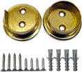 QCAA Extra Heavy Duty Premium Solid Brass Closet Pole Socket Set, 1-1/2 inch, with Stainless Screws, Polish Brass Lacquered, 1 Pair, Made in Taiwan