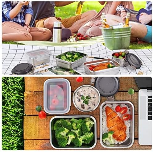Cykorxicc 12PC 304 Stainless Steel Food Storage Containers with Lids Leakproof, Meal Prep Container Airtight, Lunch Boxes, Kimchi Containers for food storage Nestable | Oven/Dishwsher/Freezer Safe