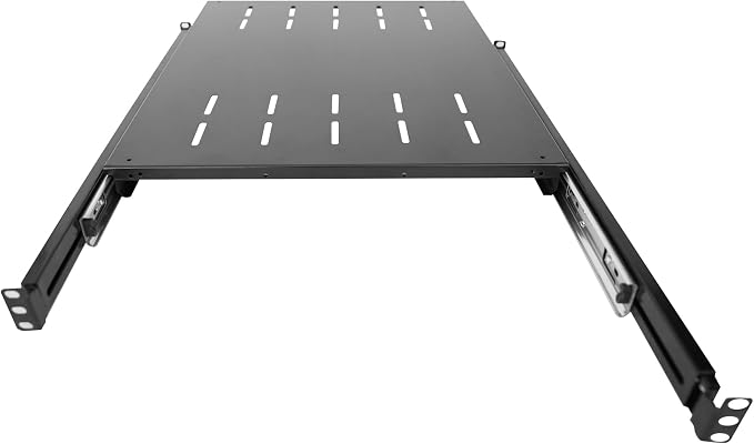 Keyboard mount-1U Sliding Shelf 19in Mount Keyboard Shelf Tray 4 Post Rack Mount Adjustable Depth 31.5 to 42inch for 19" Server Network Rack&Cabinet (Rack drawer-650)
