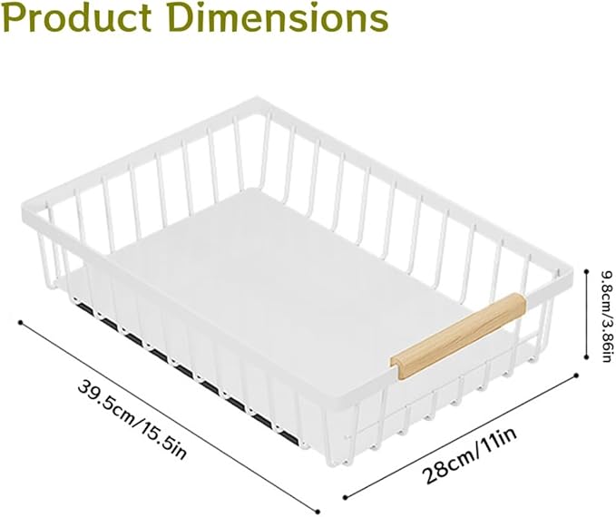2 Pack No Drill Pull Out Cabinet Organizer, Premium Carbon Steel Slide-Out Drawer with strong nano adhesive, Under Cabinet Storage Shelf for Kitchen, Pantry, Bathroom, White