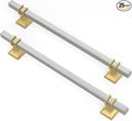 25 Pack 7-1/2 Inch Cabinet Pulls Brushed Nickel and Gold Cabinet Pulls, Silver and Gold Dresser Drawer Handles Kitchen Dresser Hardware