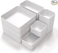CHANCETSUI 11-Piece Stackable Drawer Organizer Set, Multi-size Desk Drawer Organizer Trays Vanity Storage Bins for Storing Makeup, Stationery, Utensils in Bathroom Dresser, Office and Kitchen