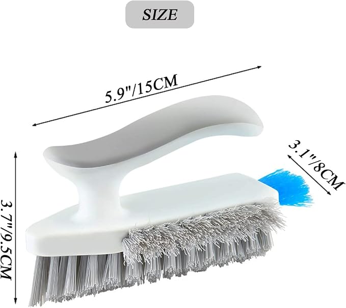 Grout and Corner Scrubber Brush with Scraper Tool 4-in-1, Stiff Bristles Crevice Floor Cleaner for Cleaning Bathroom Kitchen Wall Gap Cleaning Brush