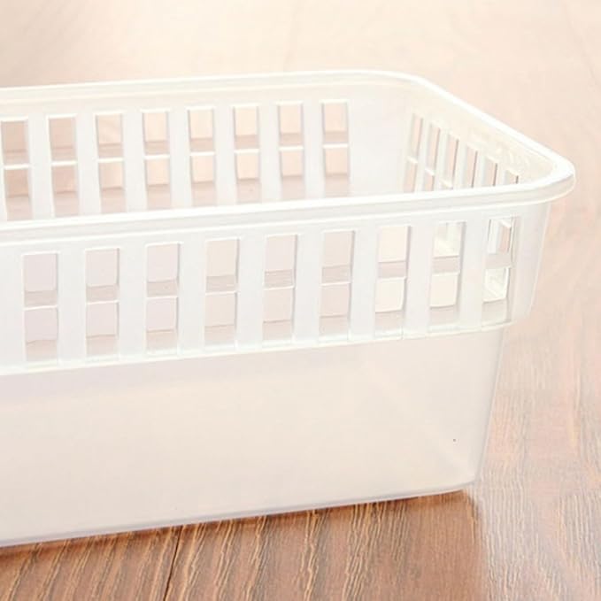 Plastic Storage Box for Refrigerator and Kitchen Organizer Bin with Ventilation, Sturdy Long-term Use, for Sauce Bottles and Drinks Storage in Fridge Drawer Random Color