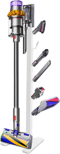 XIGOO Dyson Vacuum Stand for Gen5 Detect V15 V12 V11 V10 V8 V7 V6 | Vacuum Stand for Dyson Cordless Vacuum Cleaners and Accessory, Heavy-Duty Metal Bracket Holder with 6 Hooks, White