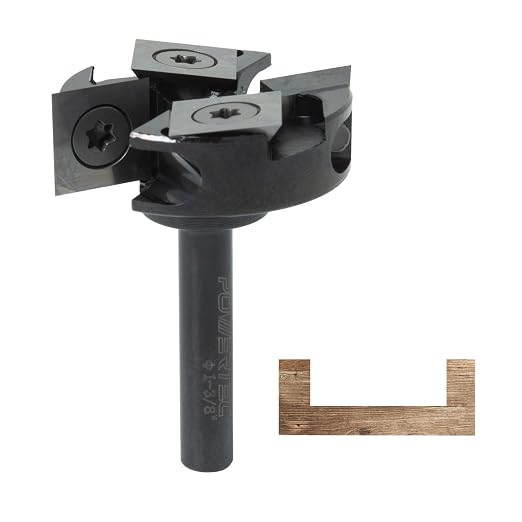 POWERTEC Slab Flattening Router Bit, 1/4" Shank, 1-3/8" Diameter, 1/2" Cutting Depth, 2+2 Flute Carbide Insert Woodworking Surfacing Bit for CNC Machine, Wood Milling & Live Edge Wood Planing (73054)