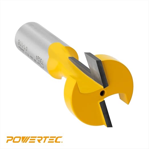 POWERTEC T Track Router Bit, Tungsten Carbide Tipped Router Bit, 1/2" Shank, 1-1/16" Dia., Slatwall, T Slot for Picture Frames, Plaque and Woodworking Projects (73024)