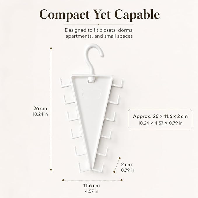 V-Shaped Double-Sided Closet Organizer Hanger, Multi-Functional V-Shaped Double Sided Hanger Storage Rack, Vertical Closet Storage Rack for Shirts, Light Jackets, Hats, Scarves (2, White)