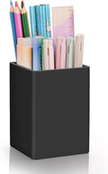 Pen Holder for Desk,Nordic Elegance Square Silicone Pencil Holder Soft Minimalist Desk Pen Cup Stand Waterproof Multifunctional Office Supplies for Home,Kids and School(Black)