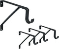 QCAA Heavy Duty Shelf Rod Support Bracket for 3/4" Wall Cleat, Adjustable, Powder Coated Black, Made in Taiwan, 4 Pack