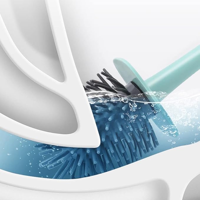 Multi-Function Toilet Brush and Holder, Toilet Cleaner Brush for Bathroom, Floor Standing & Wall Mounted Toilet Scrubber, No Dead Angle Home Cleaning Utensils Bathroom Accessories (Color : Red