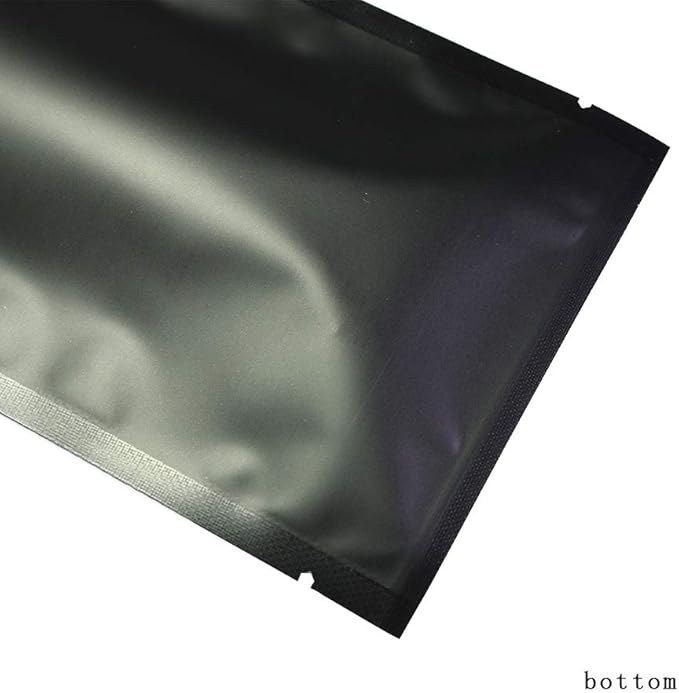 100PCS Customized Mylar Heat Seal Bags,Open Top Clear Packaging Bag with Tear Notch, Single-Side Printing for Logo/Text/QR Code (Black, 12 * 18CM/4.7"*7.1"-100PCS-One Color Print)