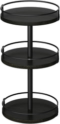 HOOBRO Lazy Susan Organizer, Rotating Spice Rack, 3-Tier Organizer, Turntable Spice Rack, Vertical Storage Organizer, for Kitchen Countertop, Vanity, Dining Table, Black BB09TL01